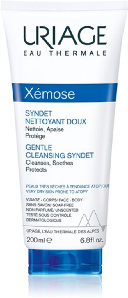 Uriage Xemose Gentle Cleansing Syndet - нежный очищающий гель-крем для сухой и атопичной кожи /   200  ml  / GTIN 3661434000171