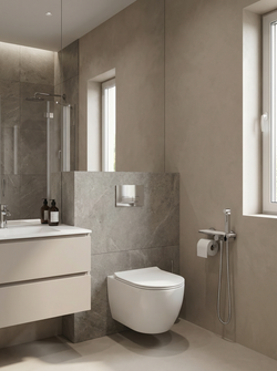 Гигиенический душ STWORKI Сортланд S10155CW со смесителем, хром, белый