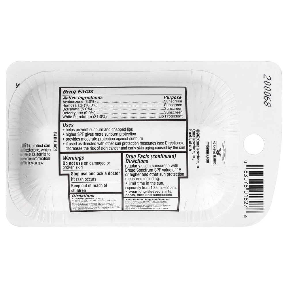 Carmex, Rain™, увлажняющий бальзам для губ, SPF 30, 2 шт. в упаковке, 4,25 г (0,15 унции)