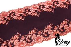 03-239 Кружево эластичное 23 см, слива/терракот