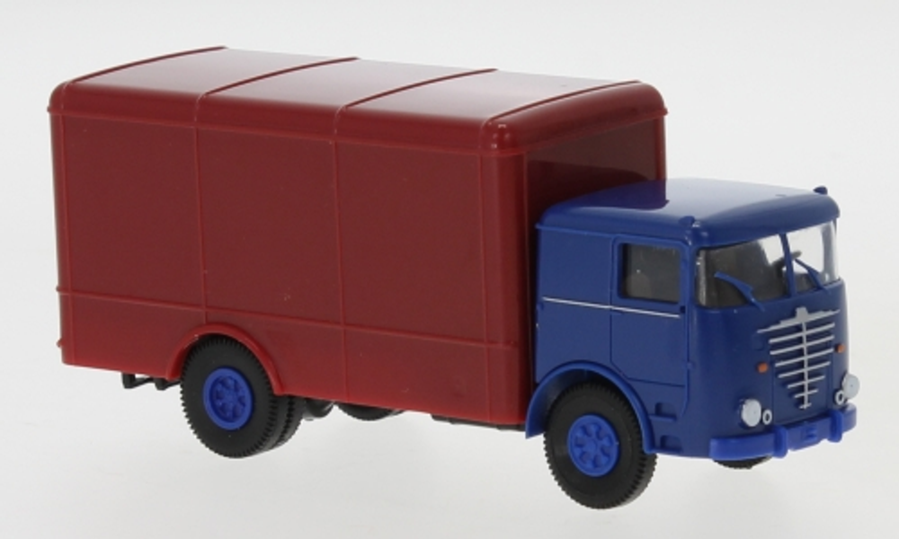 Грузовик Büssing LU 11 Фургон, синий/темно-красный, 1960, 1:87