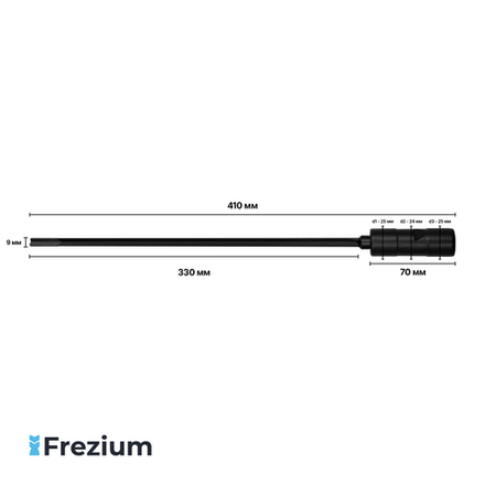 Сверло оружейное глубокого сверления с внутренним подводом под СОЖ 9 мм; 9x25x330x410 мм