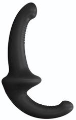 Черный безремневой страпон Silicone Strapless Strapon (Цвет: черный)
