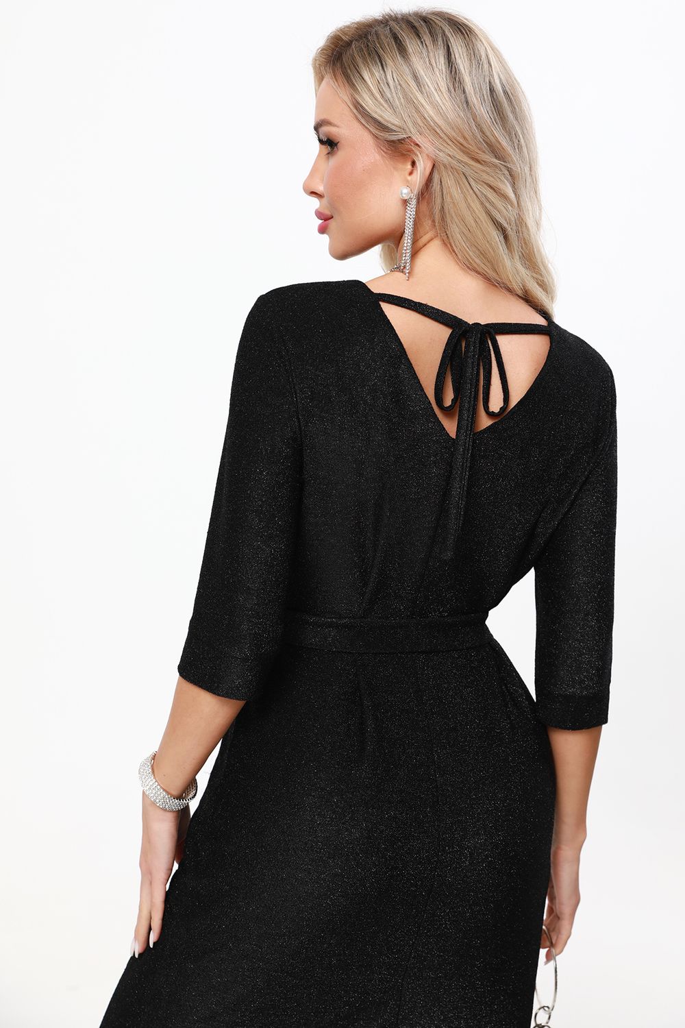 Платье трикотажное с люрексом черное DStrend (Акция)