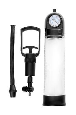 Помпа для пениса с монометром A-Toys by TOYFA Ebon, силикон, прозрачный, 20 см