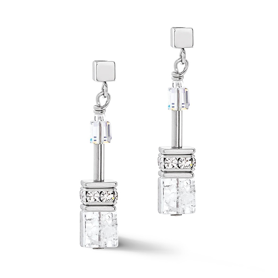 Серьги Coeur de Lion White-Silver 3018/21-1417