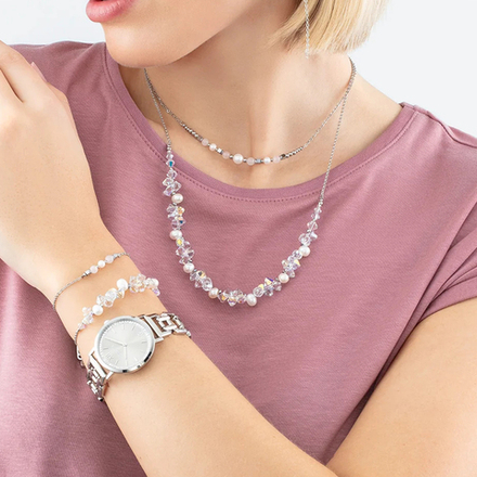 Колье Coeur de Lion White-Silver 1124/10-1417