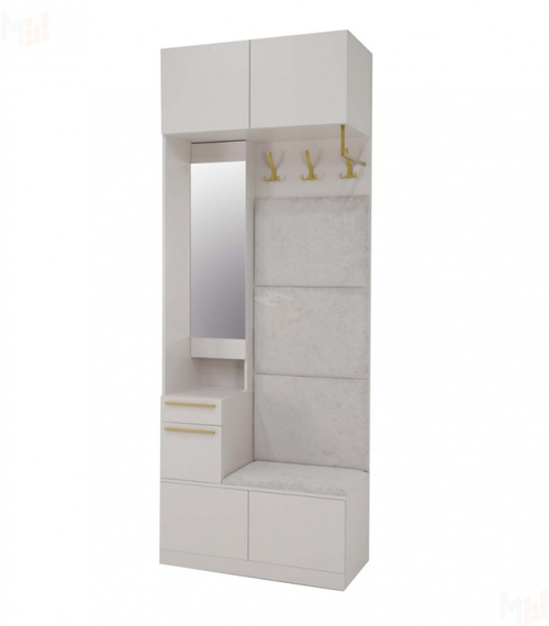 НИКОЛЬ-1 прихожая (корпус) (ФУР) (Кашемир)/Фасад: кашемир; ручки-сатиновое золото