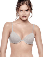 Бюстгальтер пуш-ап с градуированной чашкой из хлопковой ткани (Размер: 3B) (Цвет: черный)