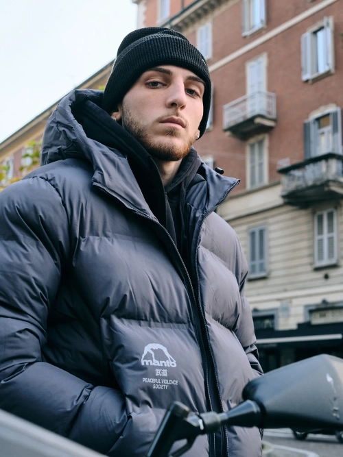 Пуховик MANTO SOCIETY темно-синий графит