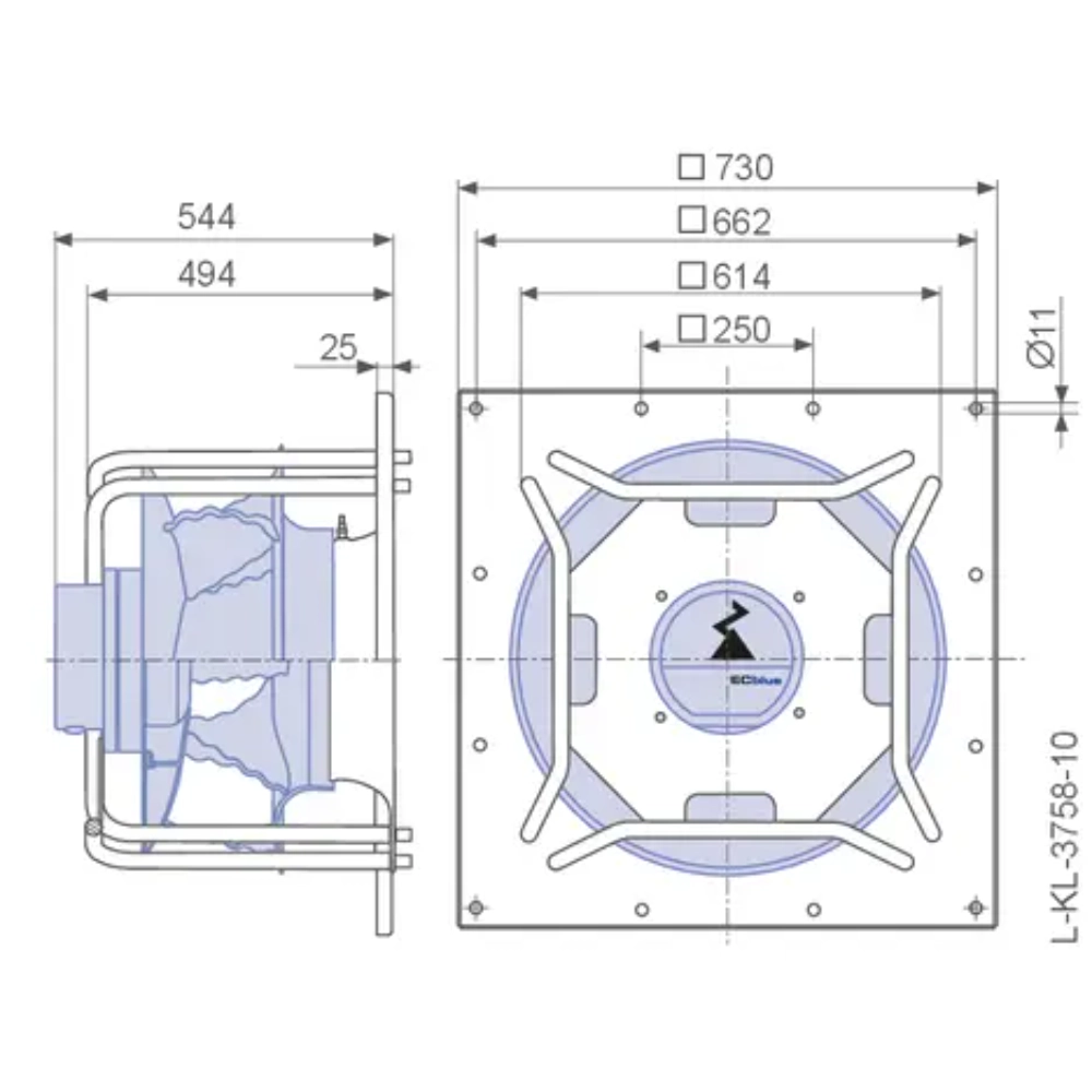 Модульный вентилятор Menerga Radial fan GR (ZIEHL-ABEGG ZAvblue)