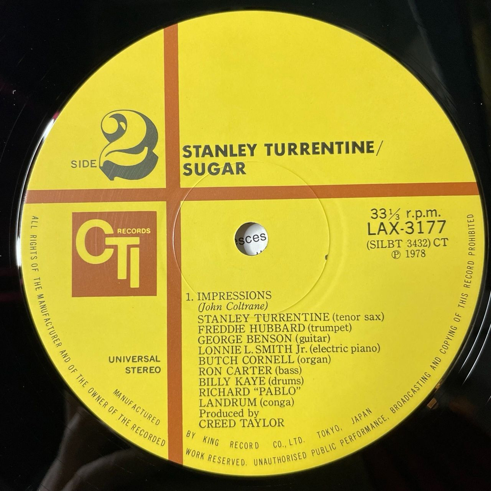 Винтажная виниловая пластинка LP Stanley Turrentine Sugar (Japan 1978) (Obi)