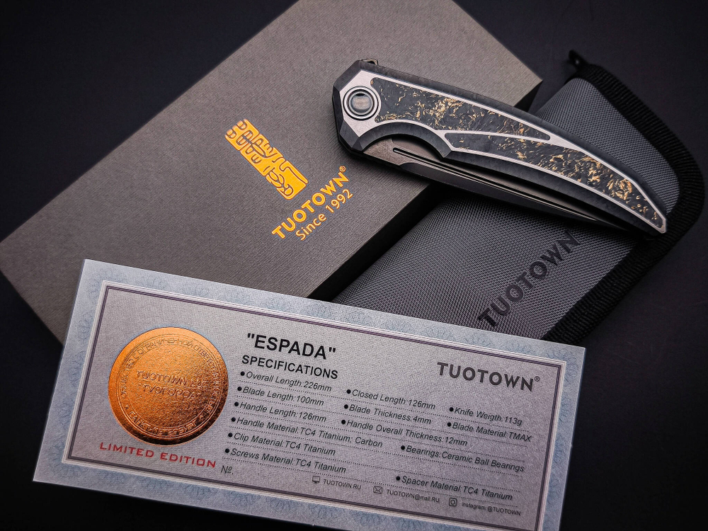 Складной нож Espada [Tmax DLC CrystalTi Gold Carbon]