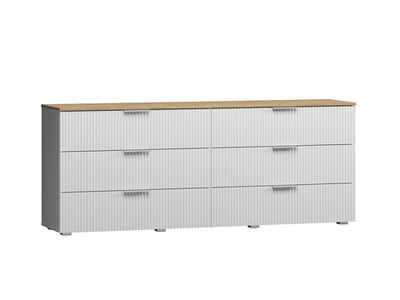 Комод Салерно 6 (МДФ) SF-027 Лотос Белый Снег 8685 BS 182*42*72 см, Белый   Фиеста