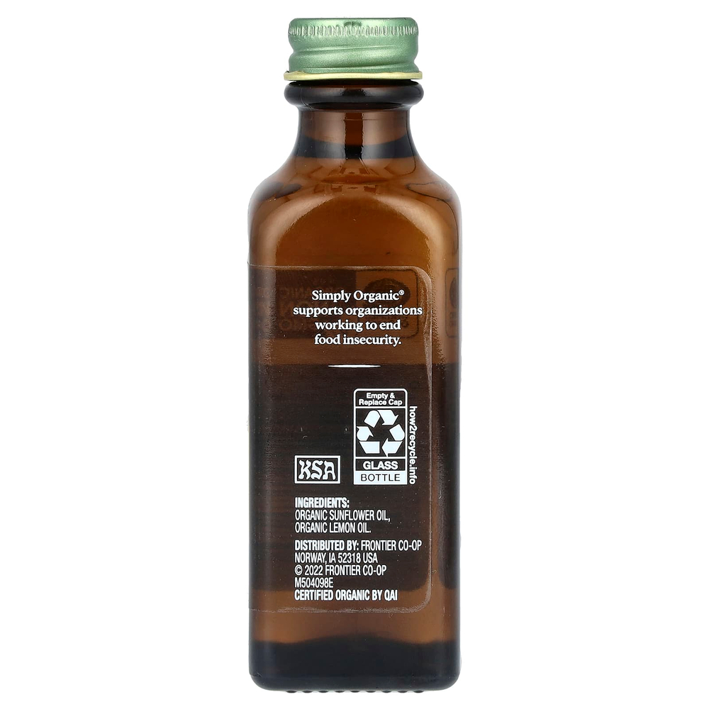 Simply Organic, Лимонный ароматизатор, 2 жидких унций (59 мл)