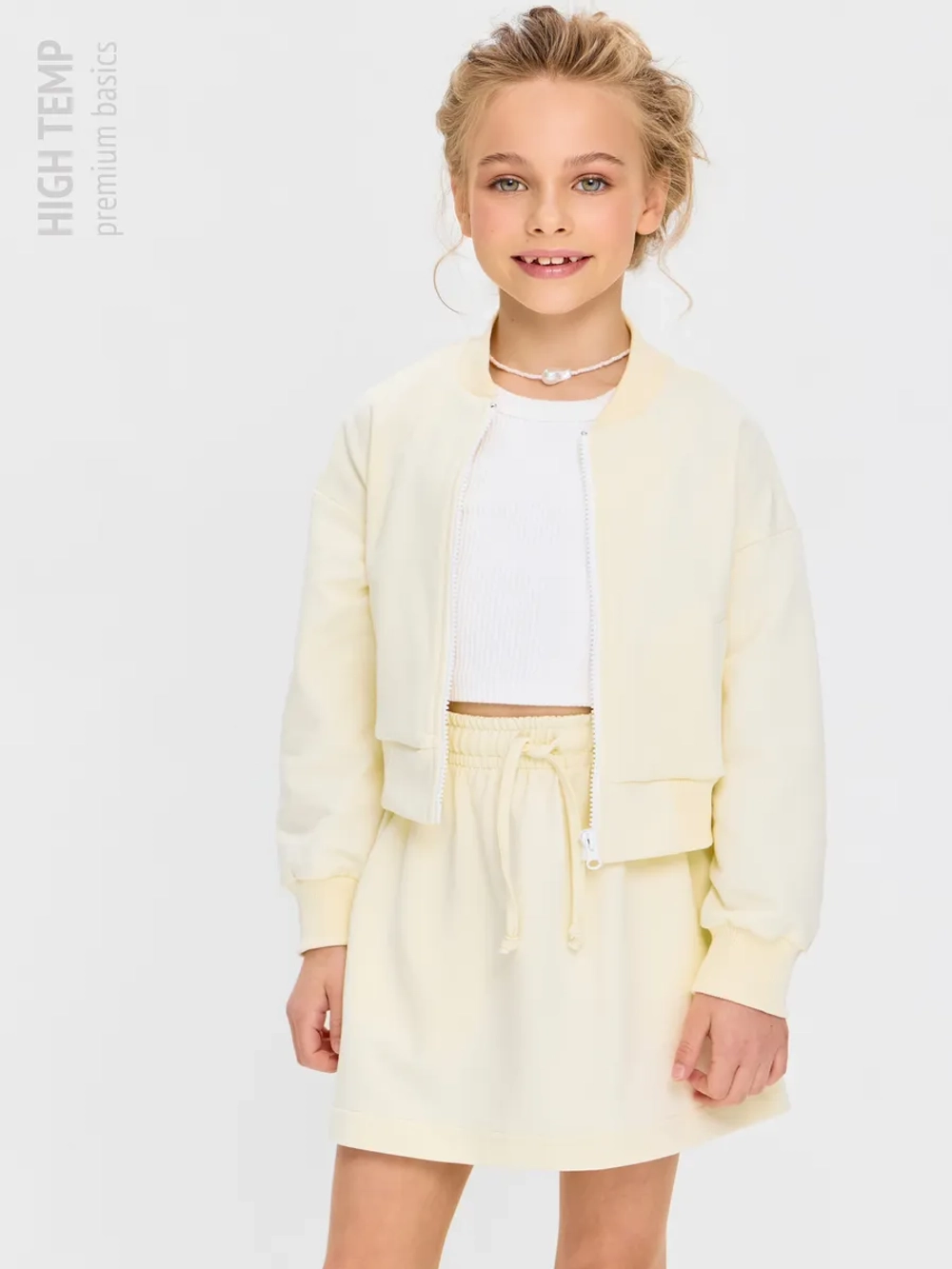 Мини юбка из футера с карманами