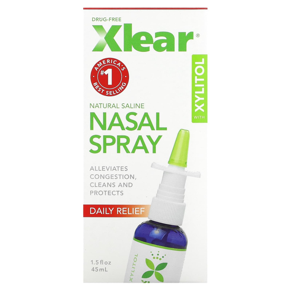Xlear, назальный спрей с ксилитолом и солевым раствором, для ежедневного облегчения, 45 мл (1,5 жидк. унции)