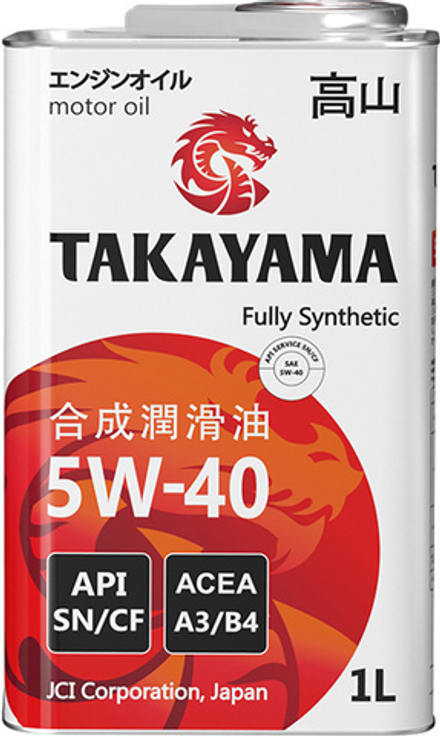 Моторное масло TAKAYAMA 5w40 SN/CF A3/B4 1л