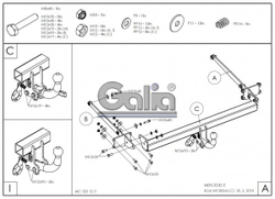 Фаркоп оцинкованный Galia M138С для Mercedes E-Class седан 2009-2016(паспорт и сертификат в комплекте)(без электрики)