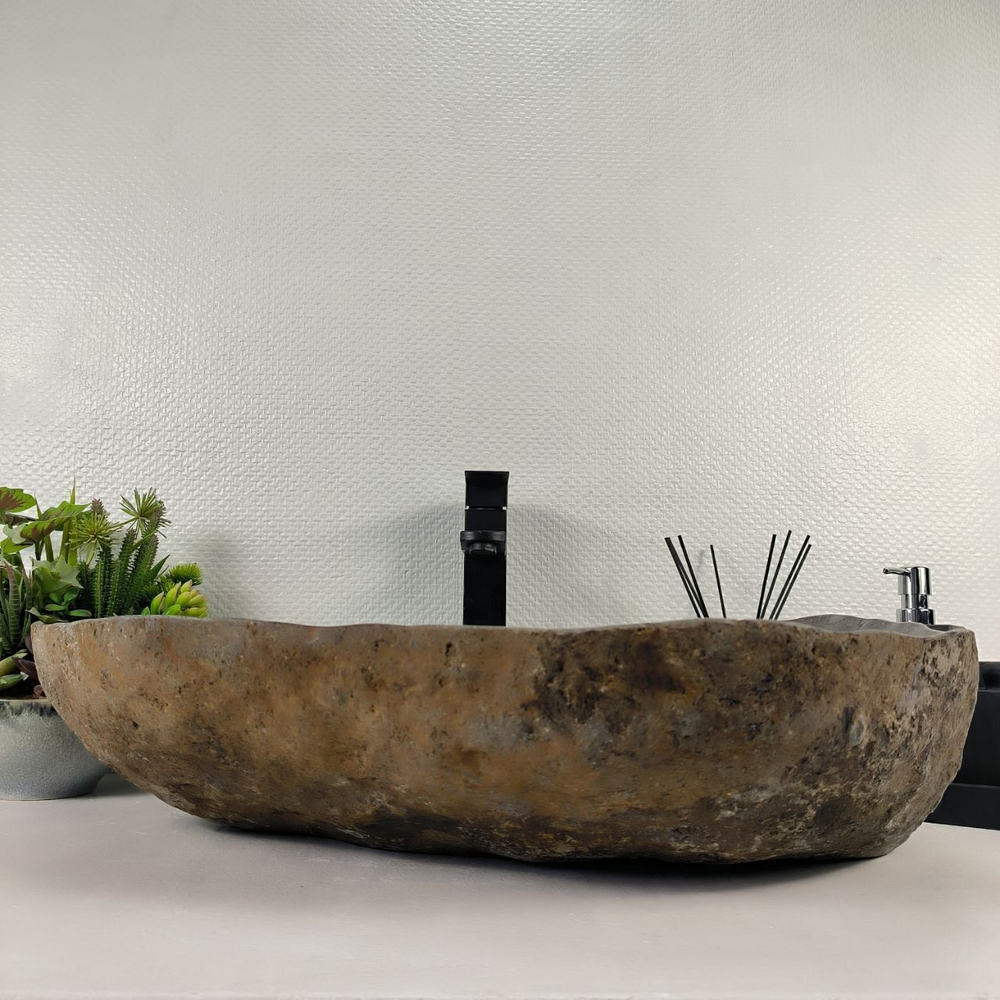 Каменная раковина из речного камня RS-04926 (62*48*15) 0863 из натурального камня