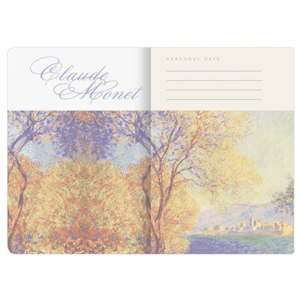 Тетрадь 40 л. в линию обложка SoftTouch, бежевая бумага 70 г/м2, сшивка, А5 (147х210 мм), КЛОД МОНЕ, BRAUBERG, 403794