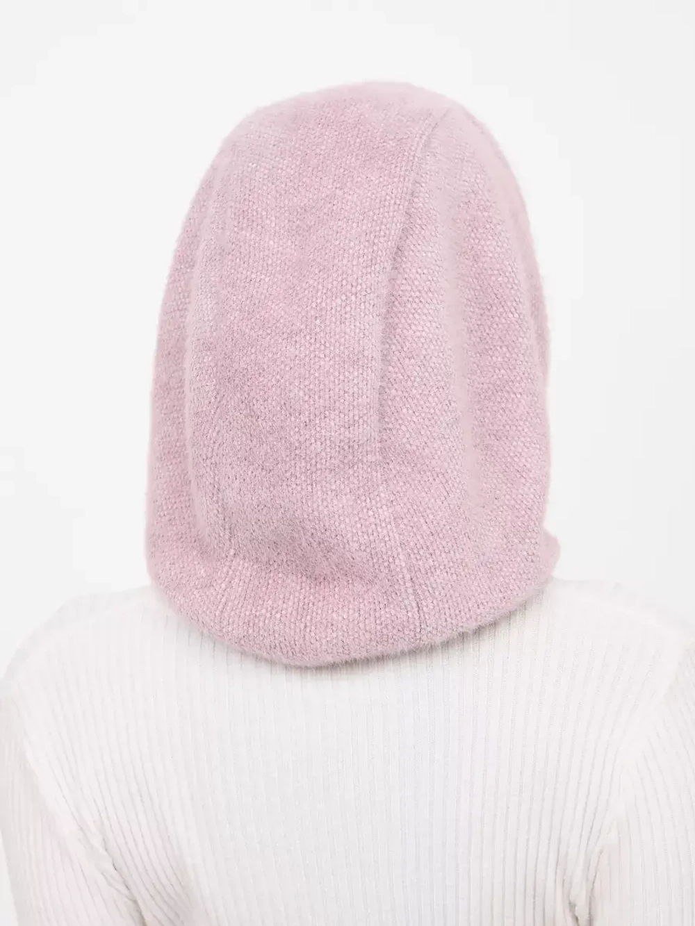 Капор зимний вязаный капюшон на флисе