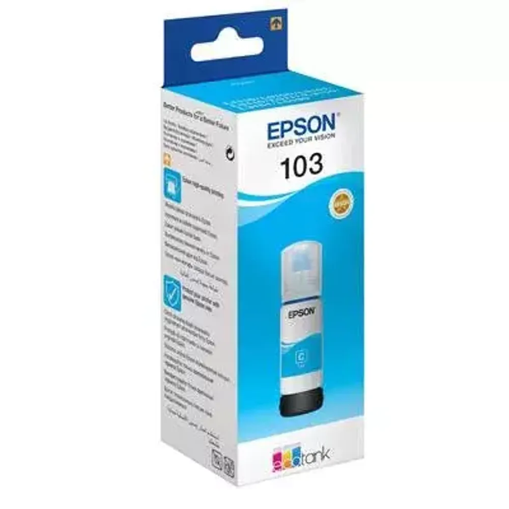 Контейнер с голубыми чернилами Epson C13T00S24A 103 EcoTank Cyan ink bottle