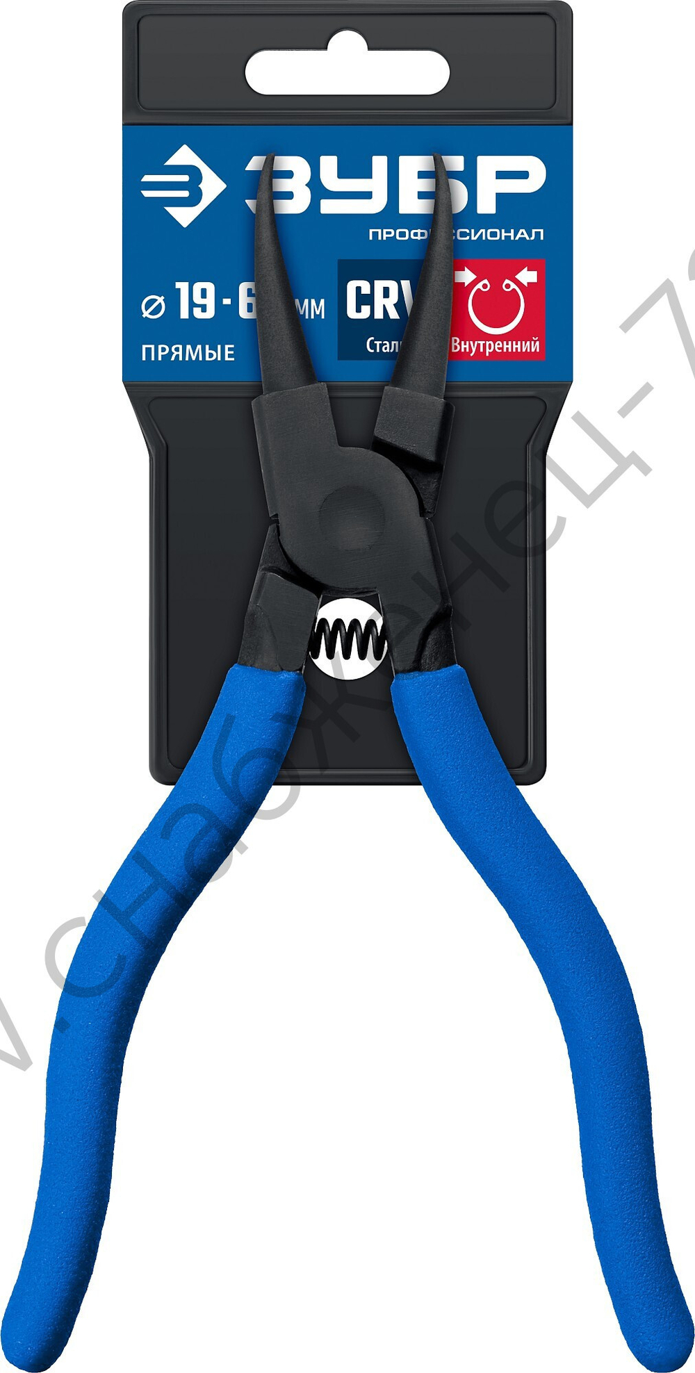 ЗУБР 180 мм, прямые губки, Внутренний съемник стопорных колец (22821-1)