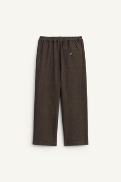 ZARA БРЮКИ ПРЯМОГО КРОЯ, СЕРО-КОРИЧНЕВЫЙ