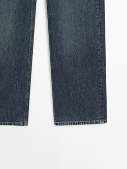 Massimo Dutti Джинсы средней посадки с широкими штанинами, средне-синий
