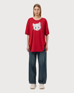 VIVIENNE WESTWOOD RED LABEL ФУТБОЛКА КРАСНАЯ С ПРИНТОМ