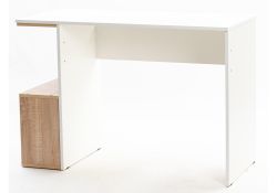 Письменный стол Дижон 110х50х75 белое тиснение / дуб сонома
