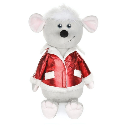 Мышонок Виталик в красной куртке, 28 см.