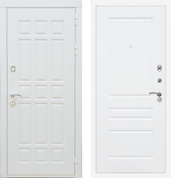 Входная металлическая белая дверь RеX (РЕКС) 8 Силк сноу / ФЛ-243 Силк сноу