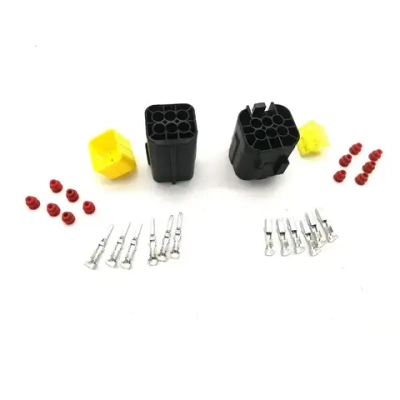 Разъем герметичный 6 pin (6 контактов), без проводов, 1 комплект, универсальный (мама + папа)