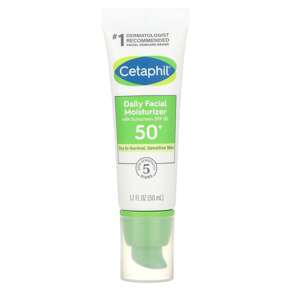 Cetaphil, Ежедневное увлажняющее средство для лица, SPF 50+, 50 мл (1,7 жидк. унц.)