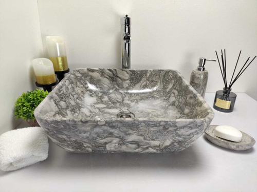 Раковина из мрамора Square Doreng Grey MS-60192 45*45*15