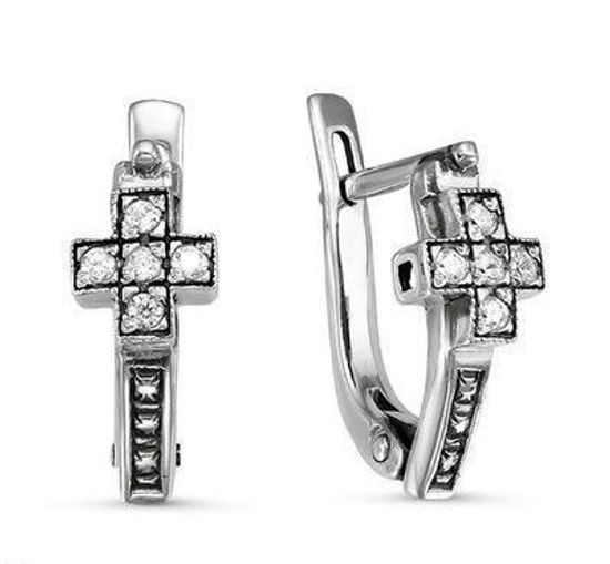 Серьги православные с фианитами