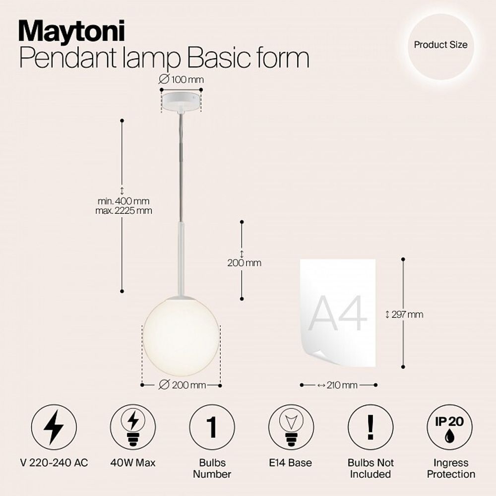 Подвесной светильник Maytoni Basic form MOD321PL-01W1