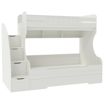 Трехъярусная кровать КарИВи БИГ Белое Дерево Белое Дерево