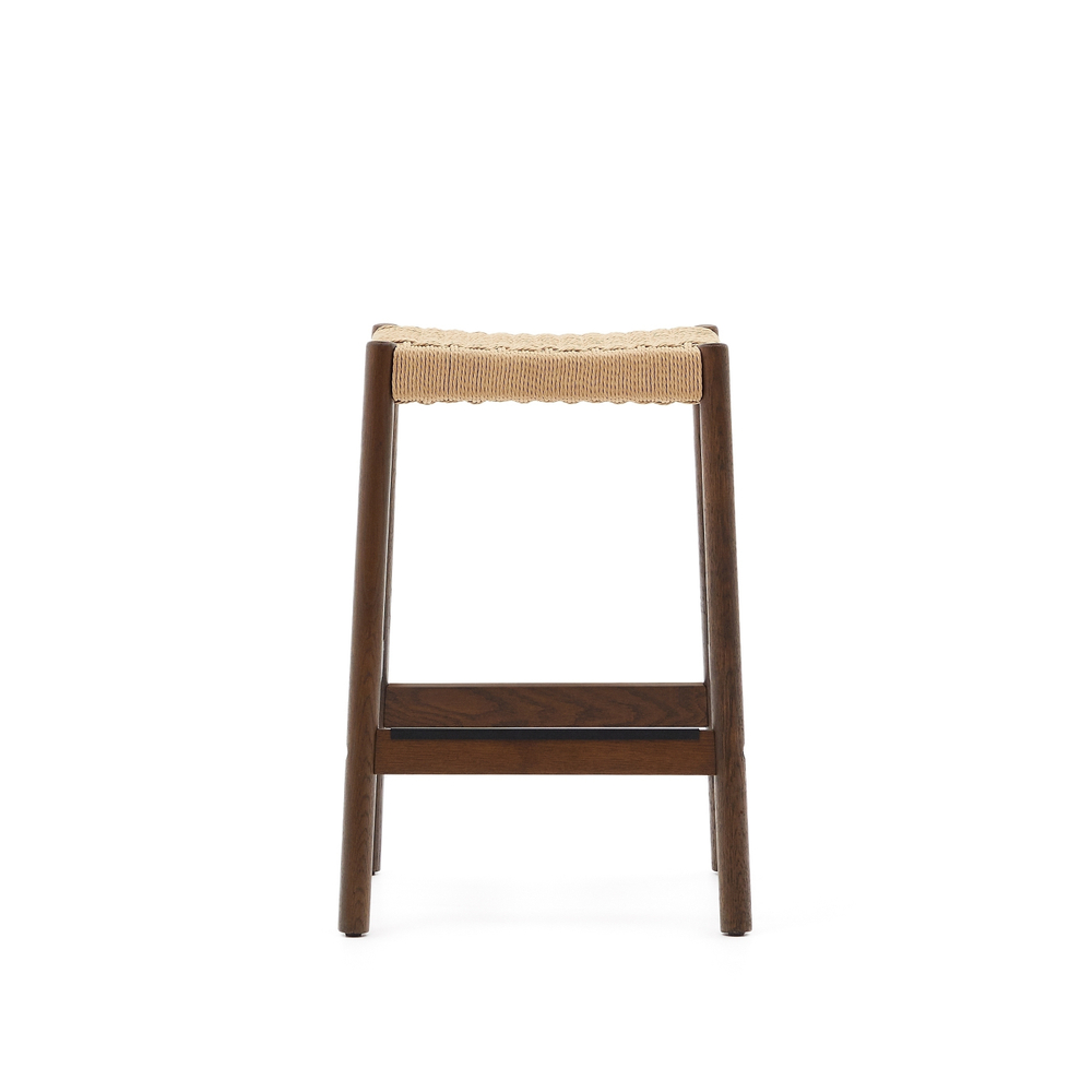Yalia Табурет из дуба с отделкой под орех и веревочным шнуром, высота 65 см
