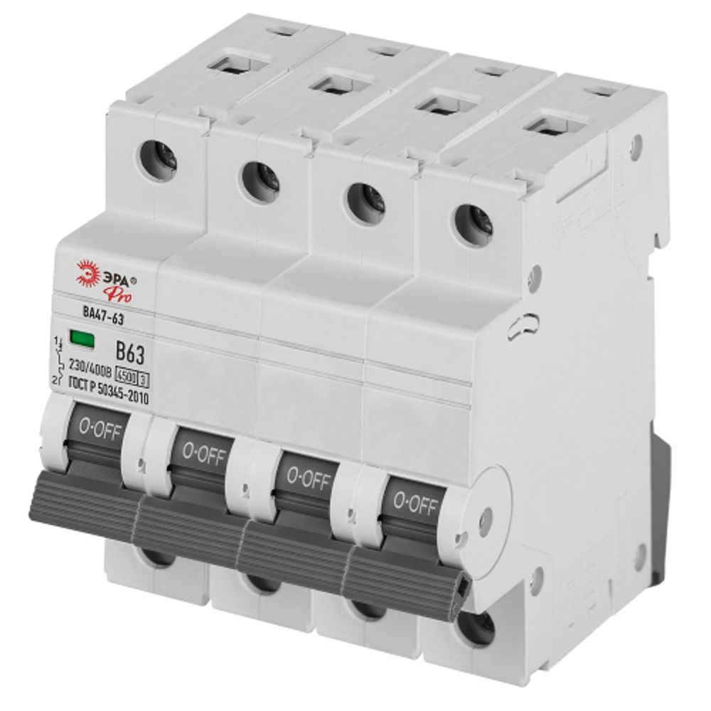 Автоматический выключатель ЭРА PRO VA63-4P25C4.5 ВА47-63 4P 25А кривая C 4,5кА