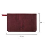 Еженедельник датированный 2025 МАЛЫЙ ФОРМАТ 95х155 мм А6, BRAUBERG "Wood", под кожу, бордовый, 115986