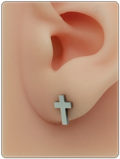 Серьги гвоздики пуссеты "Крестики" медсталь.