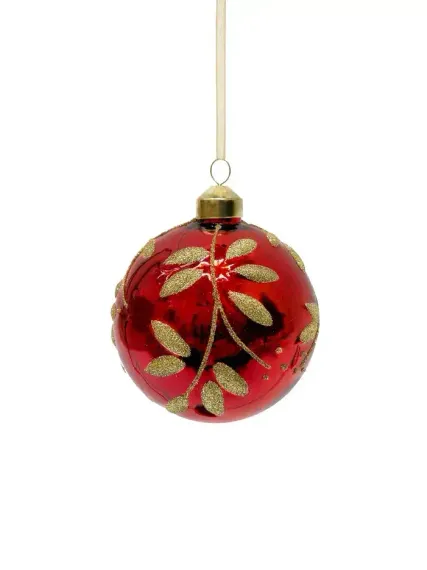 Набор винтажных стеклянных шаров Старинный вальс 100 мм., алый, 6 шт., Christmas DeLuxe (13026)