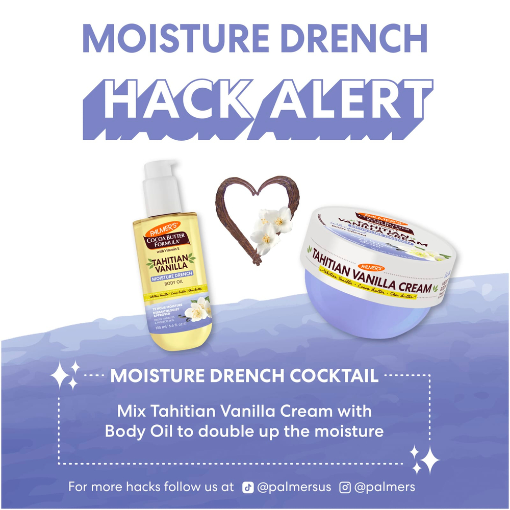 Palmer's, Cocoa Butter Formula® с витамином Е, увлажняющее масло для тела, таитянская ваниль, 192 мл (6,5 жидк. унции)