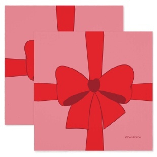 Сервировочные салфетки, Красный бант, Розовый, 33*33 см, 20 шт.