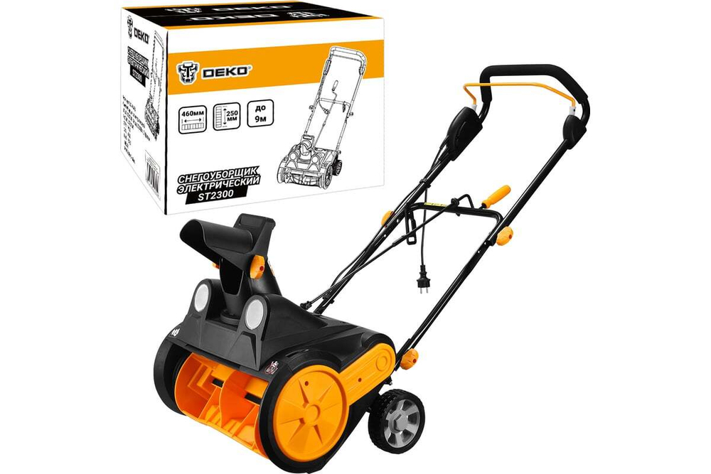 Электрический снегоуборщик DEKO ST2300, 46 см, 2300 Вт, 2 фары