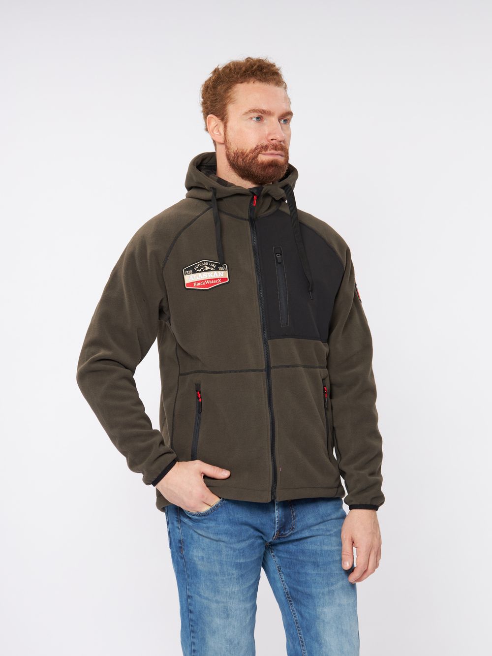 Куртка флисовая Alaskan BlackWater X хаки XXXL с капюшоном