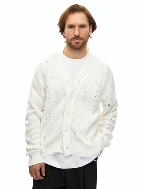 Белый хлопковый кардиган Sublimation с перфорацией